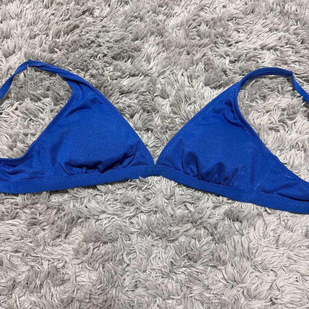 Blue Triangle Bikini Top